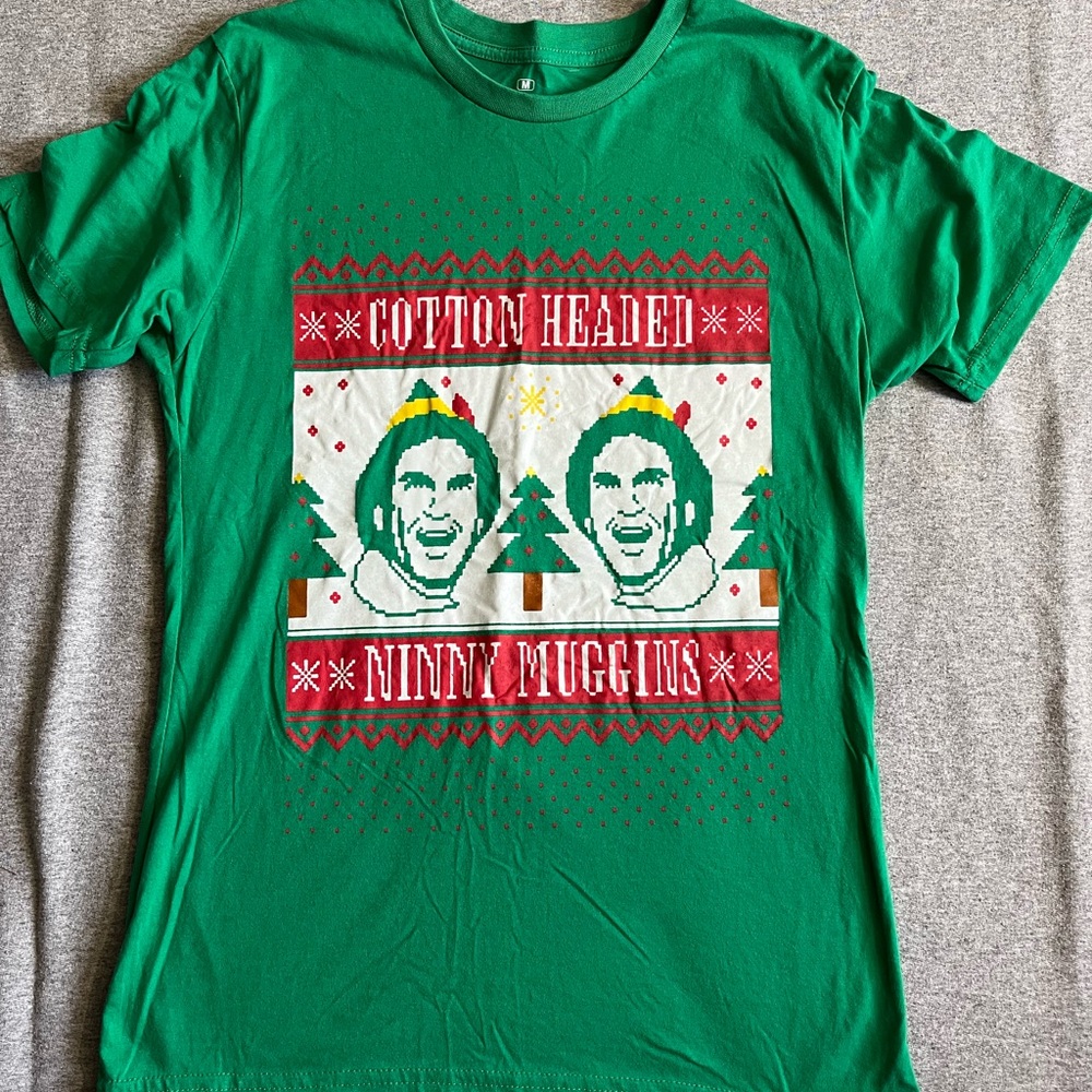 ELF Cotton Headed Ninny Muggins Graphic T-Shirt Size Medium